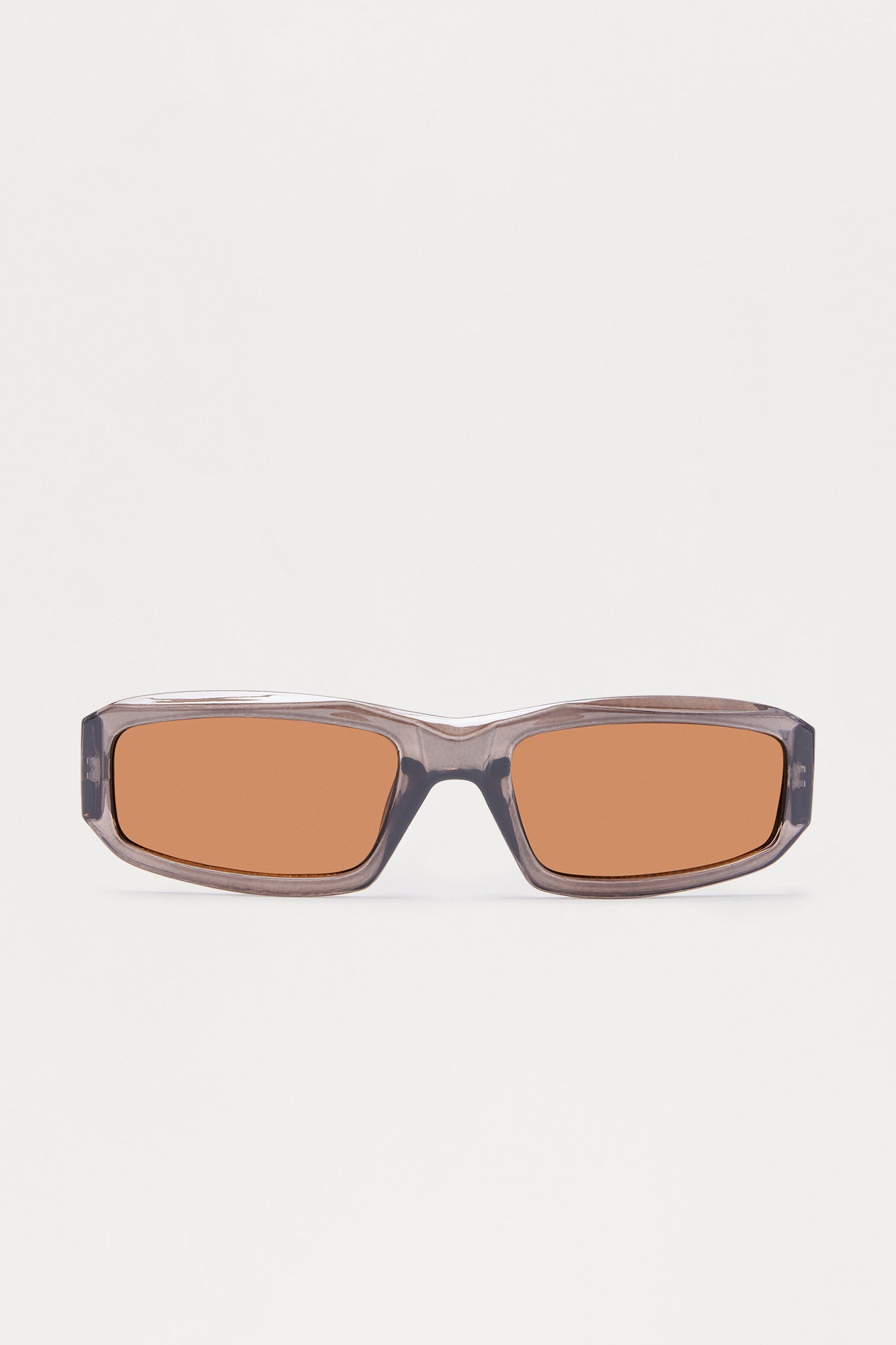 Tinted Round Frame Color Lens Sunglasses - Grey