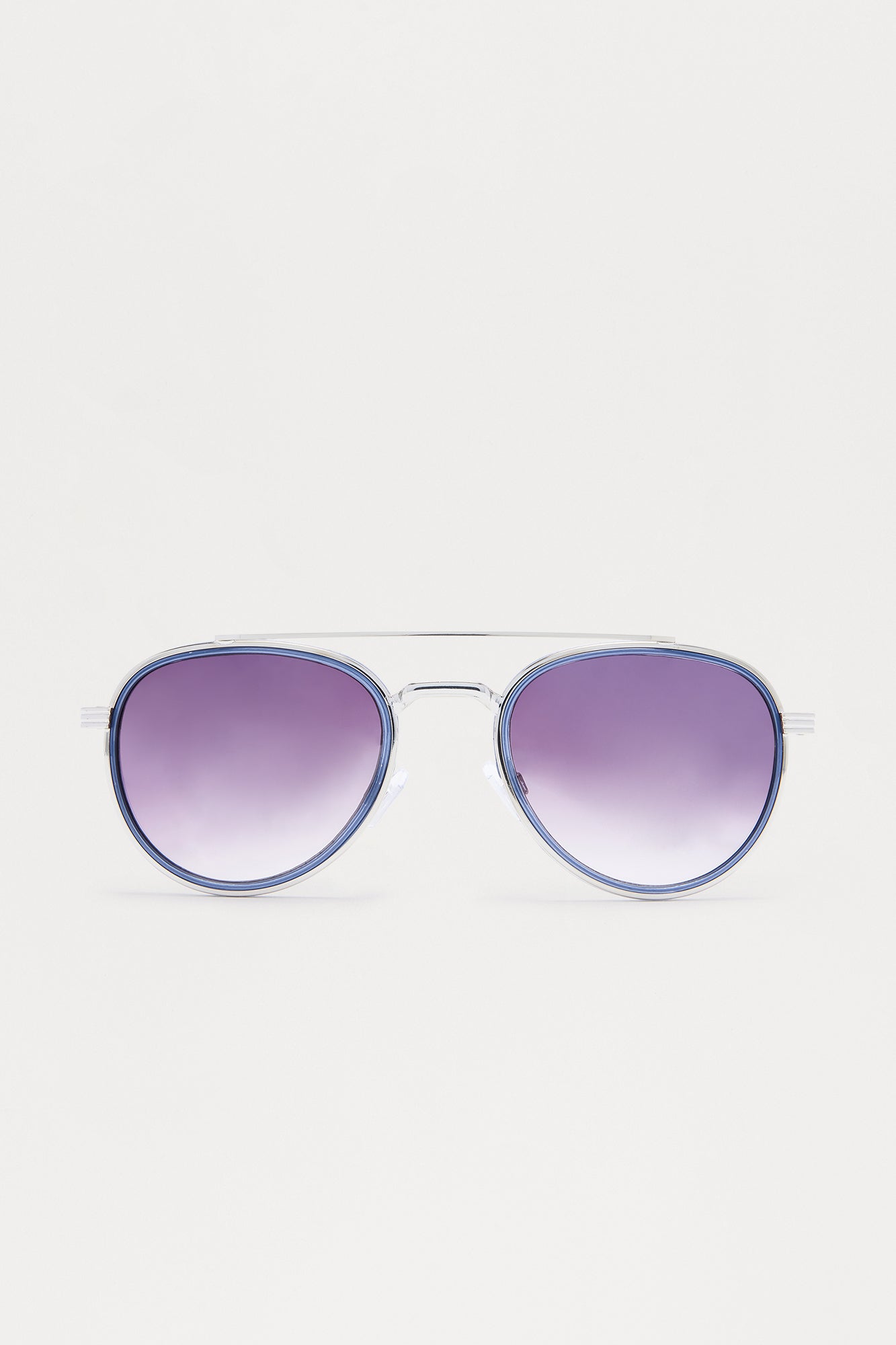 Dynamite Colored Lens Aviator Metal Sunglasses - Blue