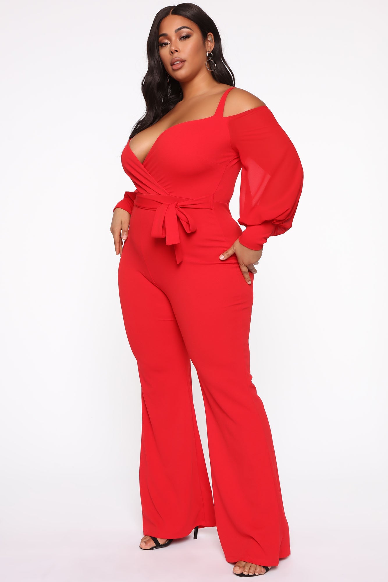 Falling For Your Charm Jumpsuit - Red