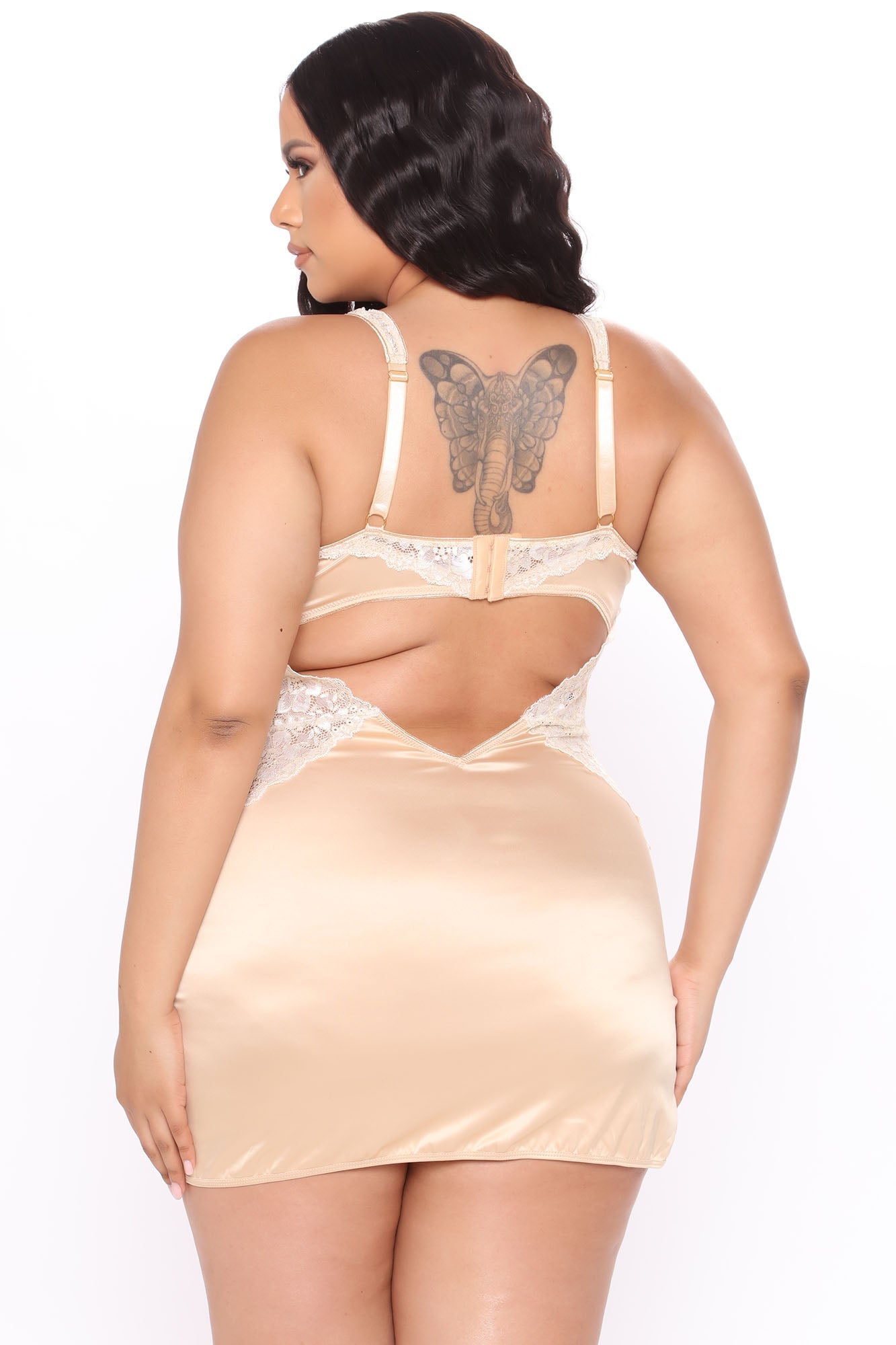 Soft Kisses Satin Babydoll - Gold