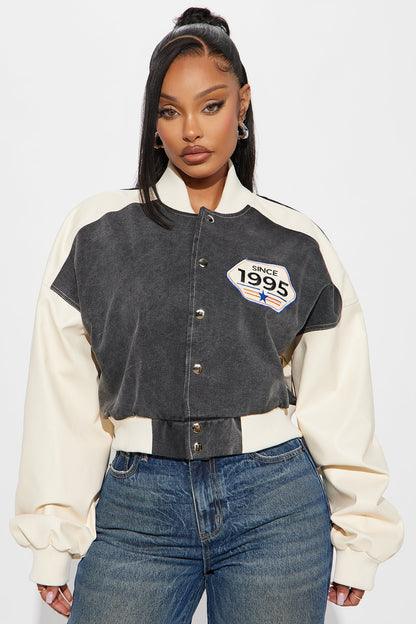 En Route To You Washed Bomber Jacket - Black Wash