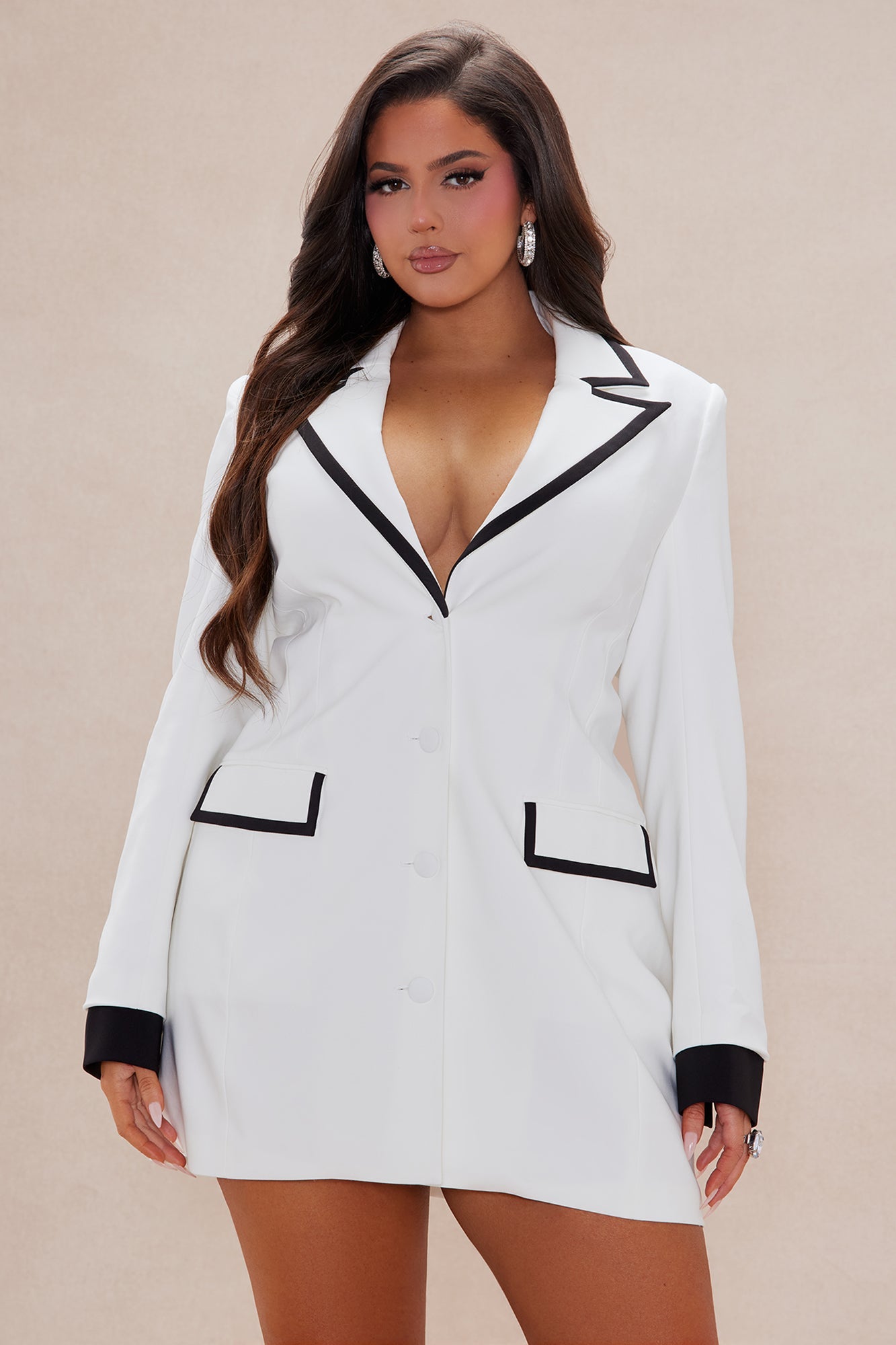 Frederica Blazer Dress - Black/White