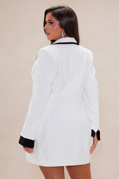 Frederica Blazer Dress - Black/White