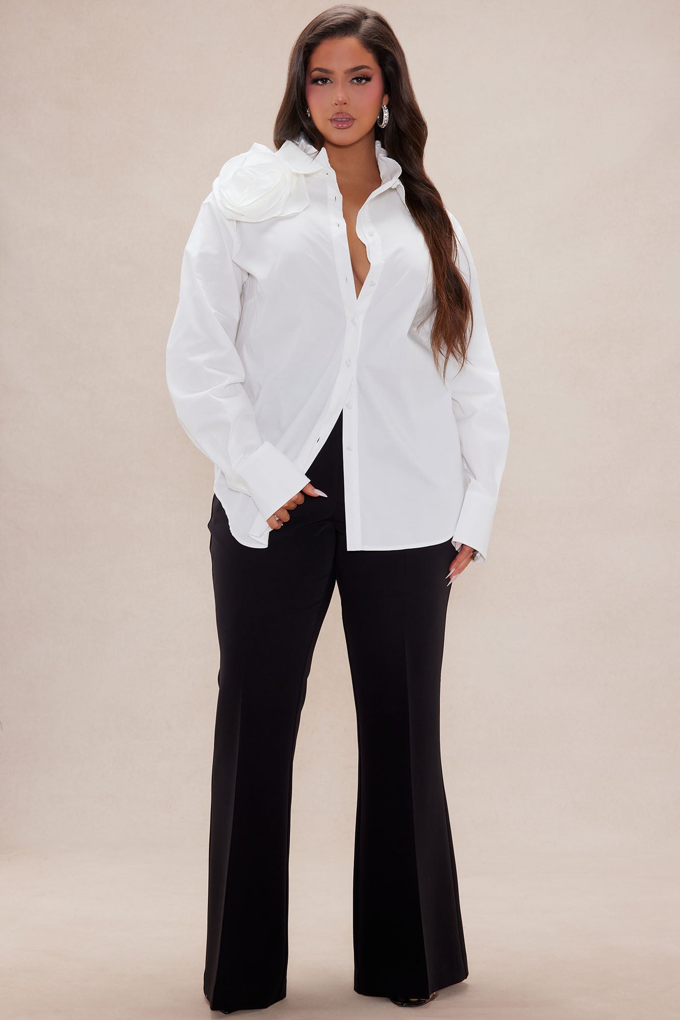 Fiona Long Sleeve Shirt - White
