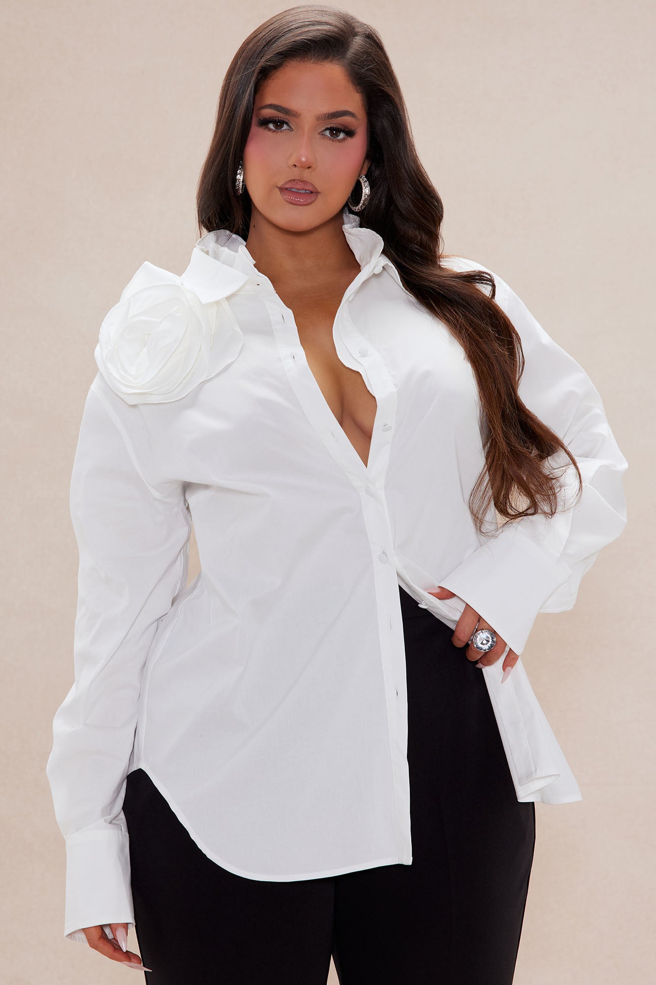 Fiona Long Sleeve Shirt - White