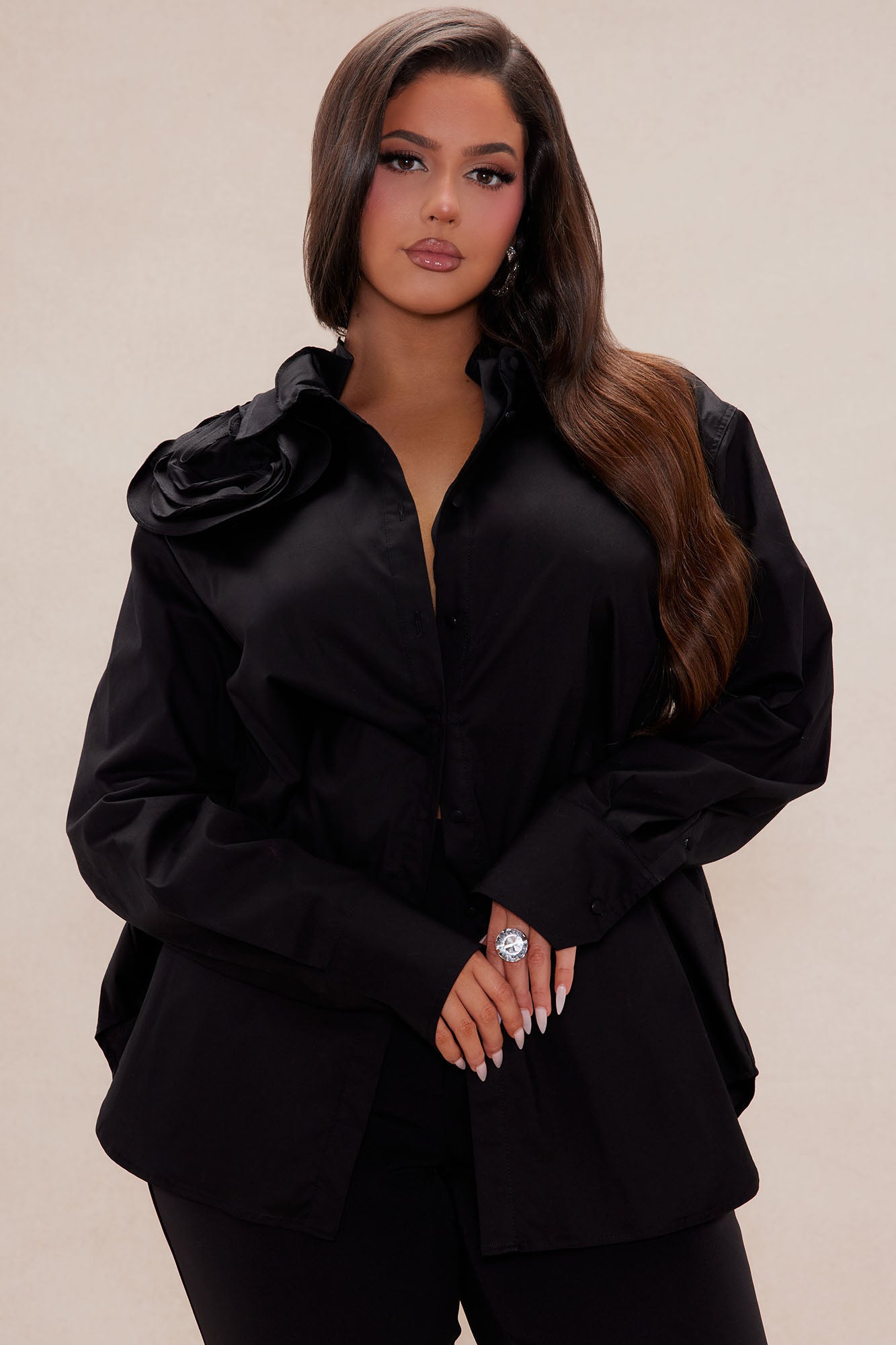 Fiona Long Sleeve Shirt - Black
