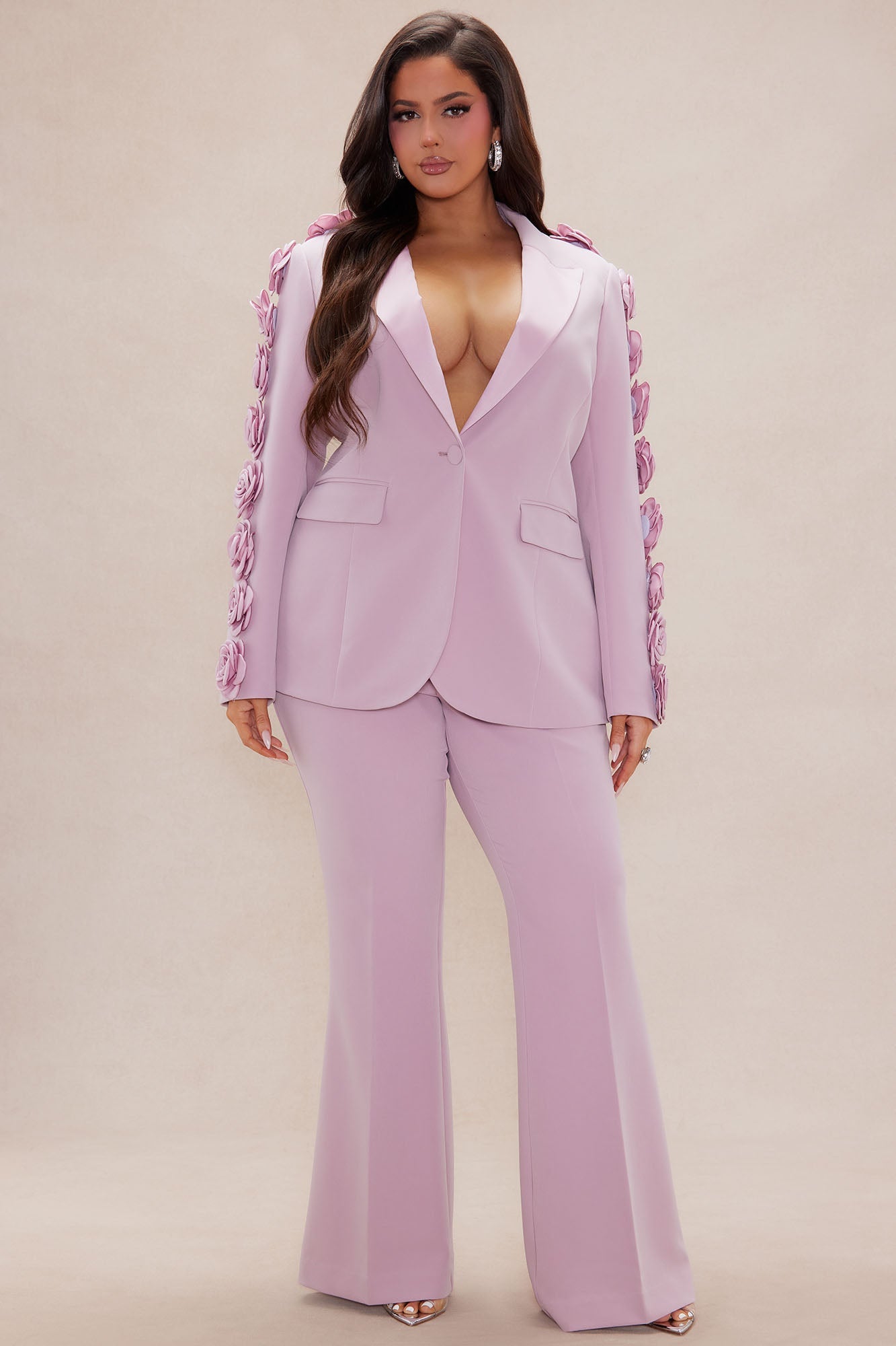 Mary Rosette Pant Suit Set - Pink