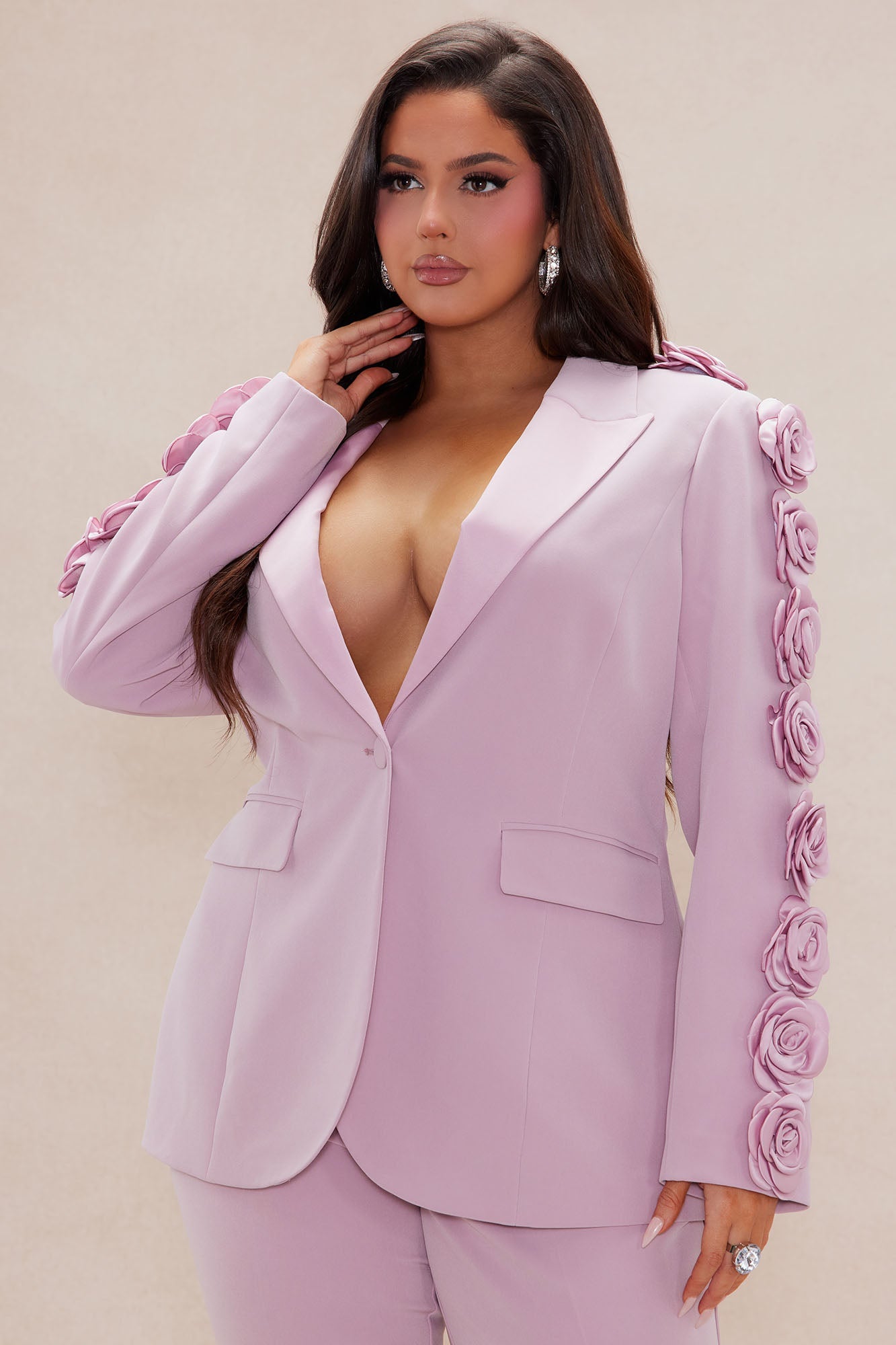 Mary Rosette Pant Suit Set - Pink