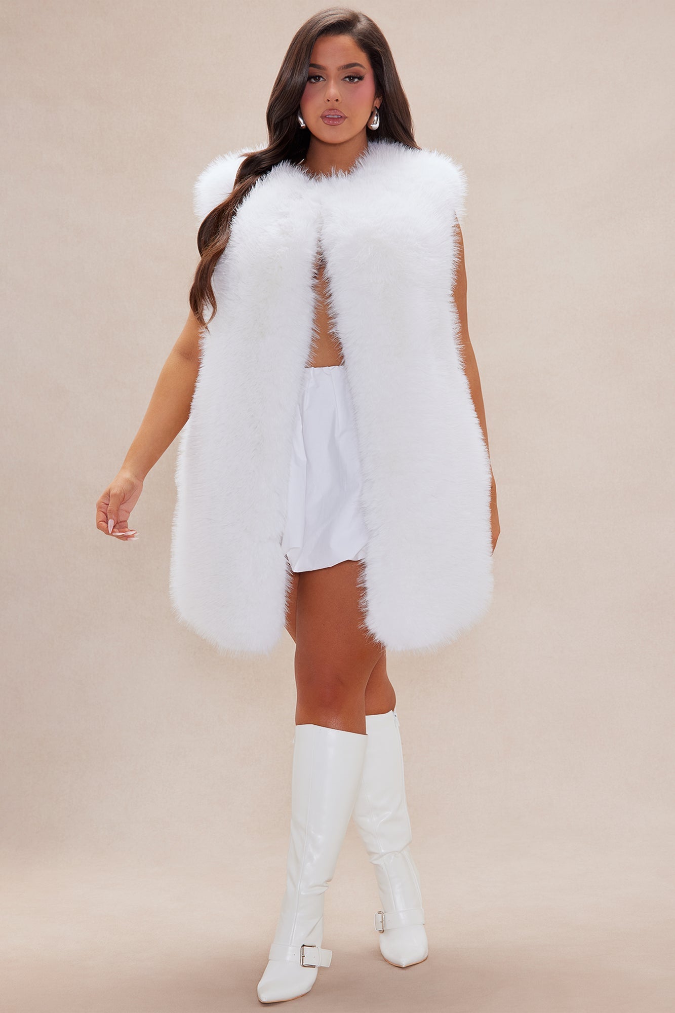 Denver Fur Vest - Off White