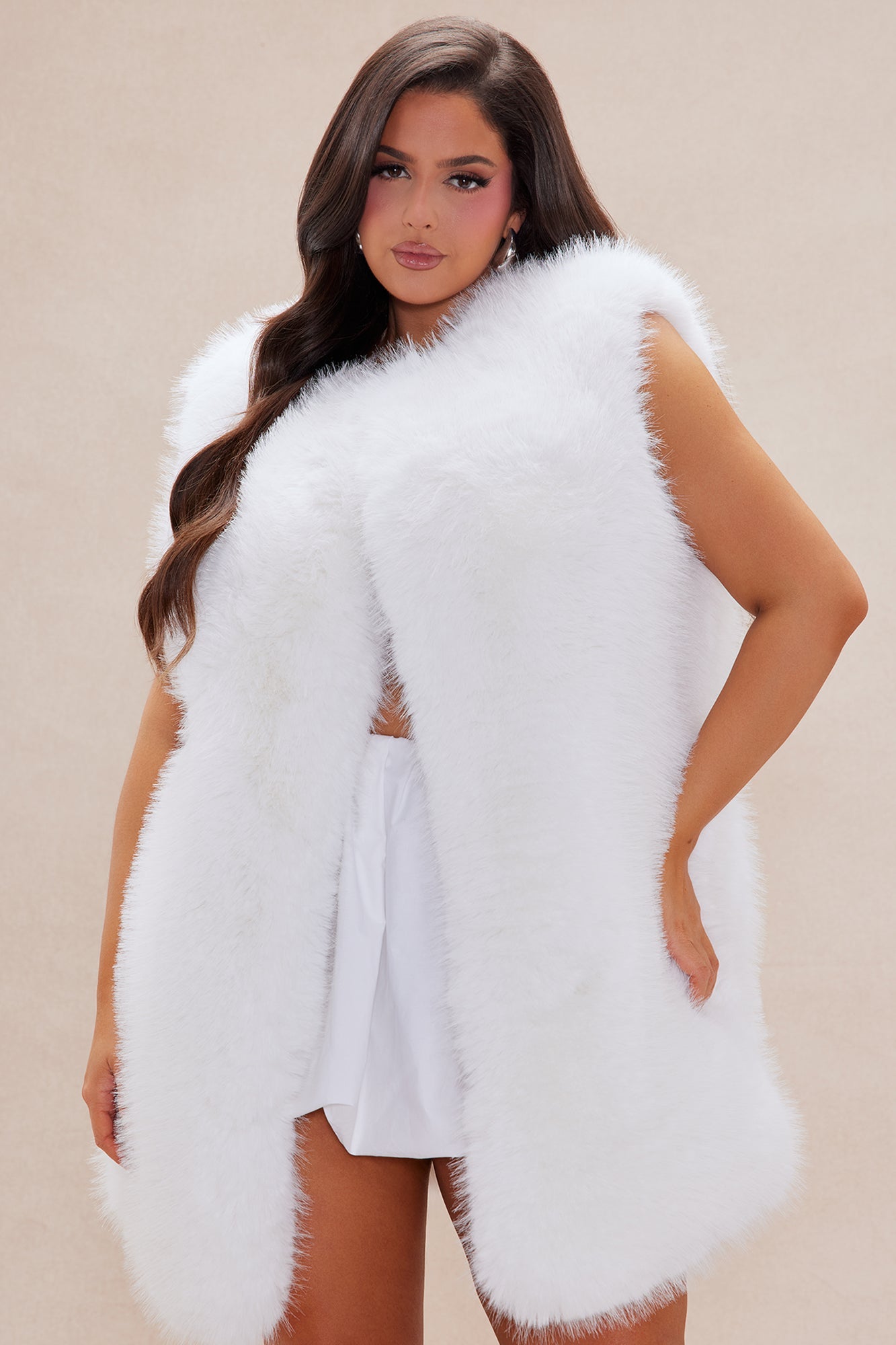 Denver Fur Vest - Off White