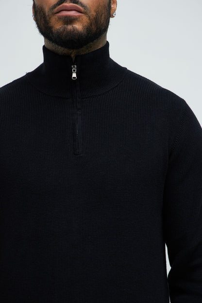 Shawn Quarter Zip Sweater - Black