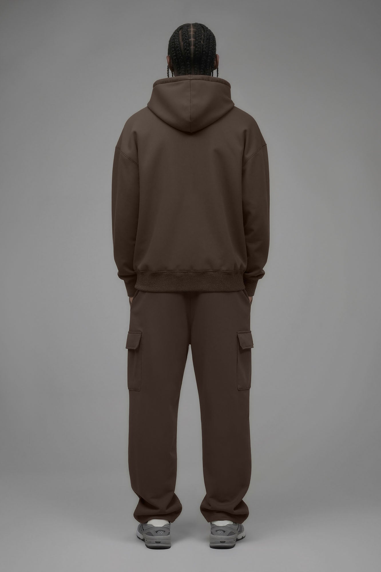 410 Oversized Zip Hoodie - Brown