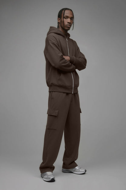 410 Oversized Zip Hoodie - Brown