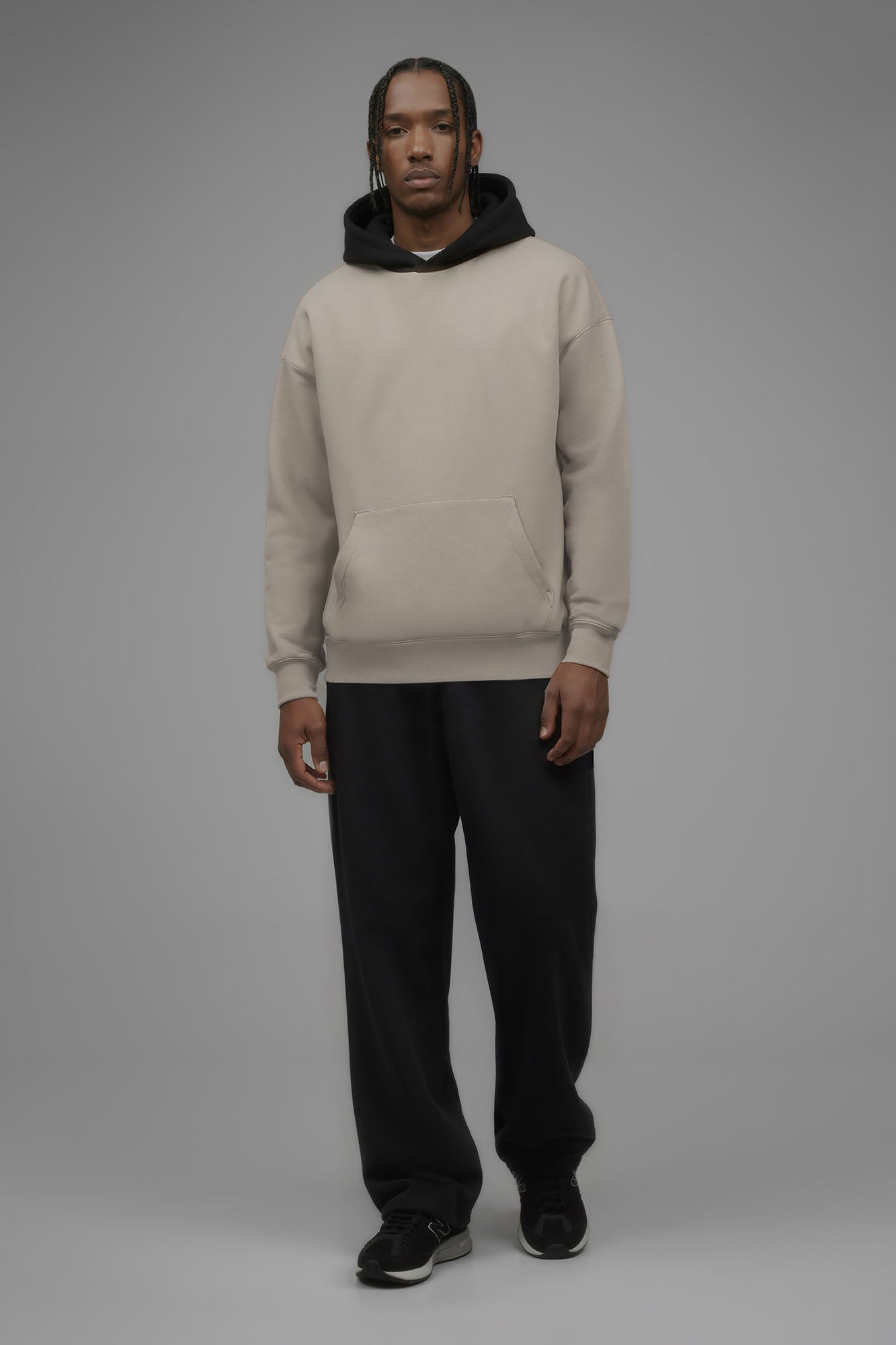 410 Oversized Colorblock Hoodie - Sand