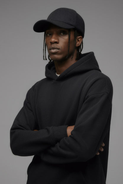 410 Fleece 6 Panel Baseball Hat - Black