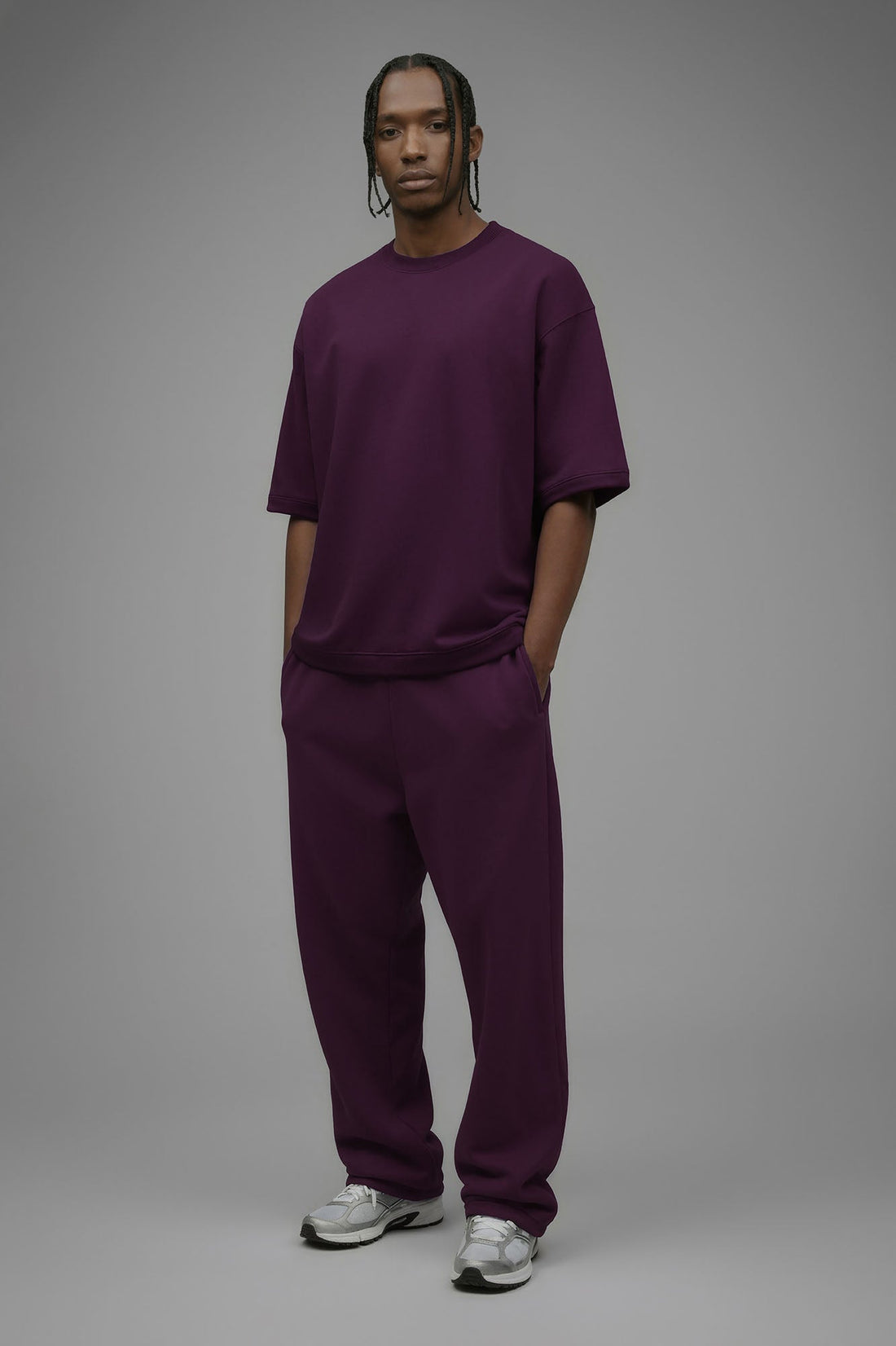 410 Oversized Fleece Tee - Plum