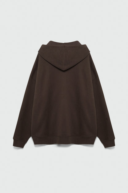410 Oversized Zip Hoodie - Brown