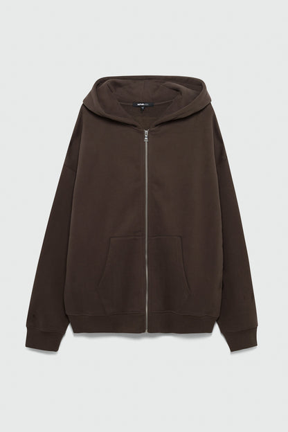 410 Oversized Zip Hoodie - Brown