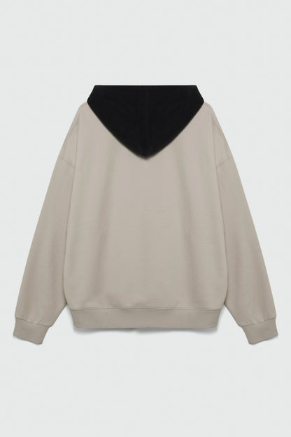 410 Oversized Colorblock Hoodie - Sand