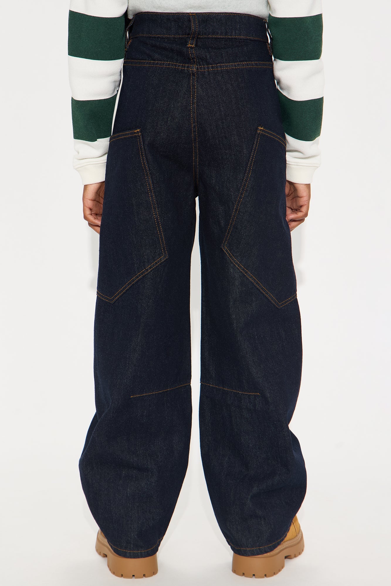 Mini Scene Girl Barrel Leg Jeans - Dark Denim