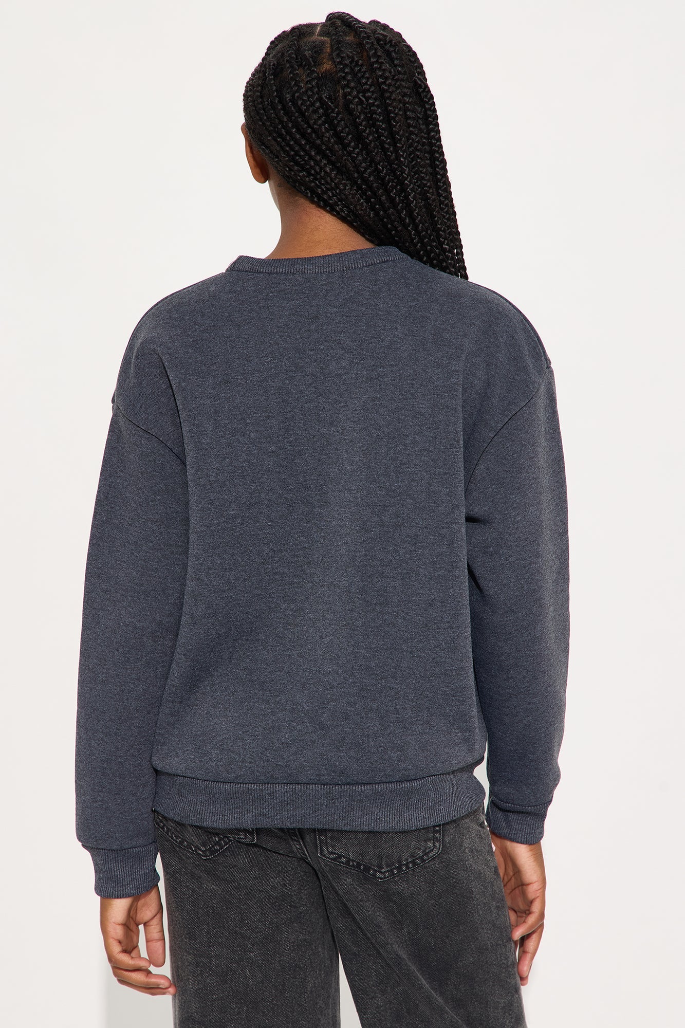 Mini Too Cute To Care Crew Neck Sweatshirt - Charcoal