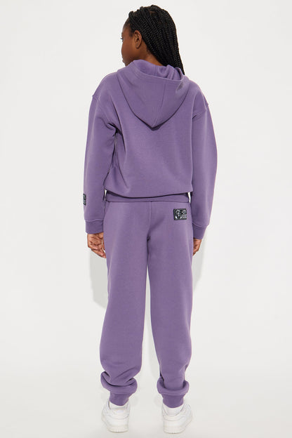 Mini LA Bear Hoodie And Jogger Pant Set - Purple