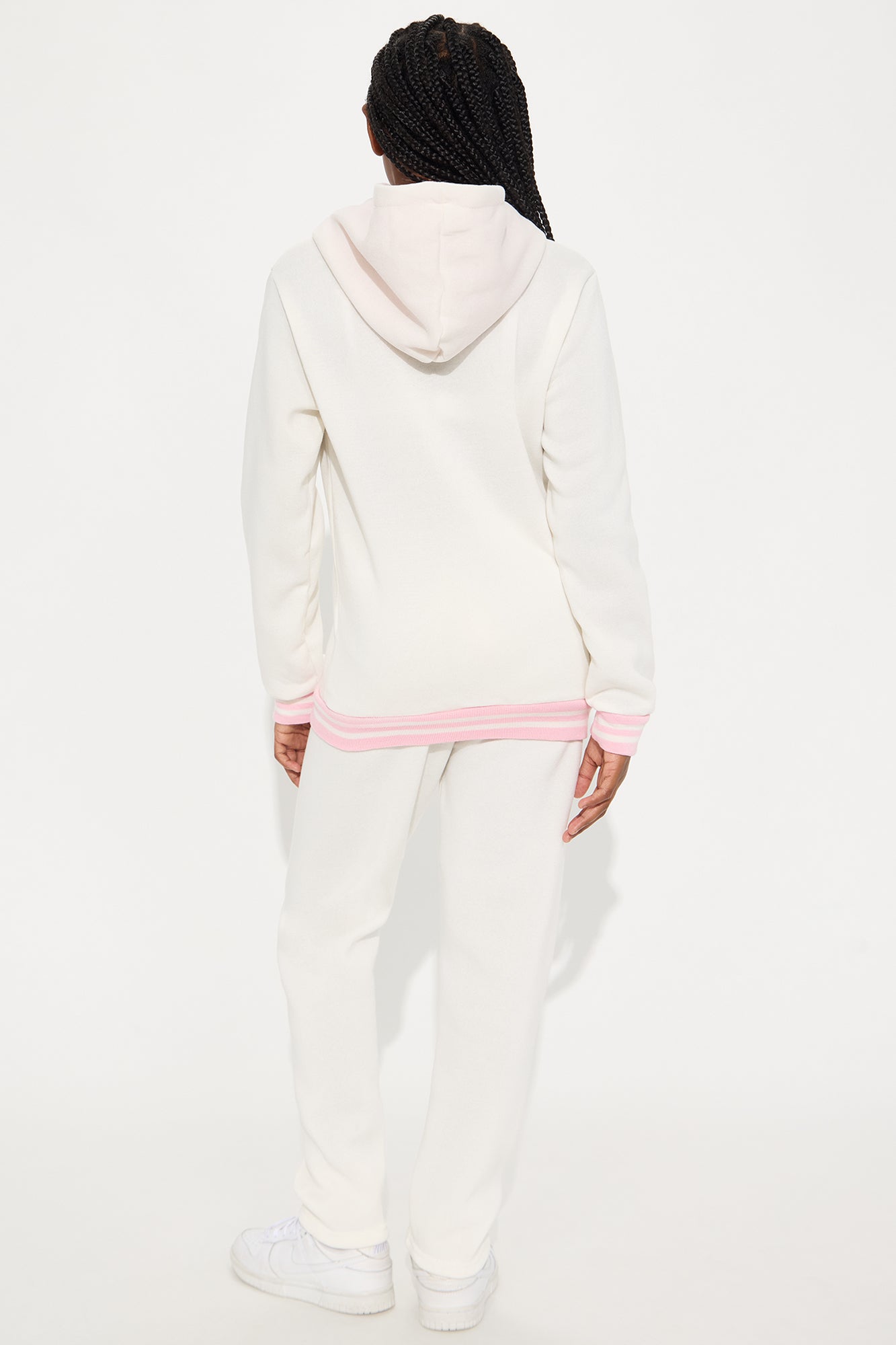 Mini Less Hate More Love Hoodie And Pant Set - Ivory