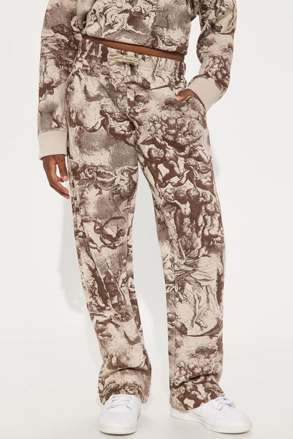 Mini Heaven Made Fleece Wide Leg Pant - Taupe
