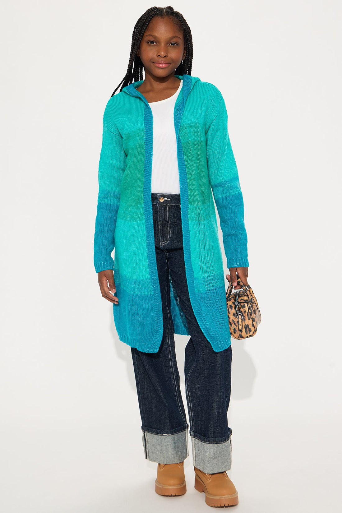 Mini Malibu Ombre Long Cardigan - Blue/combo