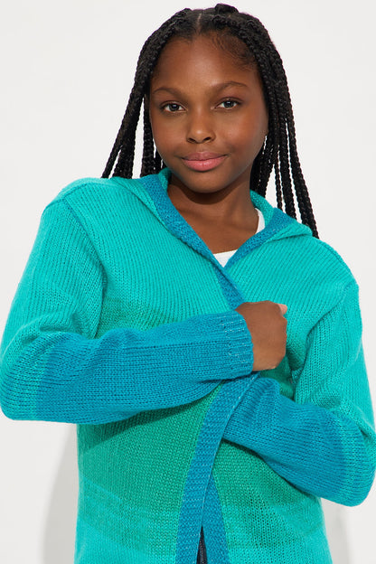 Mini Malibu Ombre Long Cardigan - Blue/combo