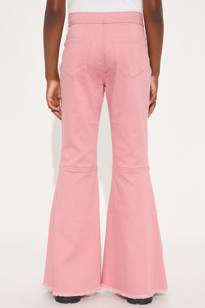 Mini Mystery Solved Extreme Bell Bottom Jeans - Blush