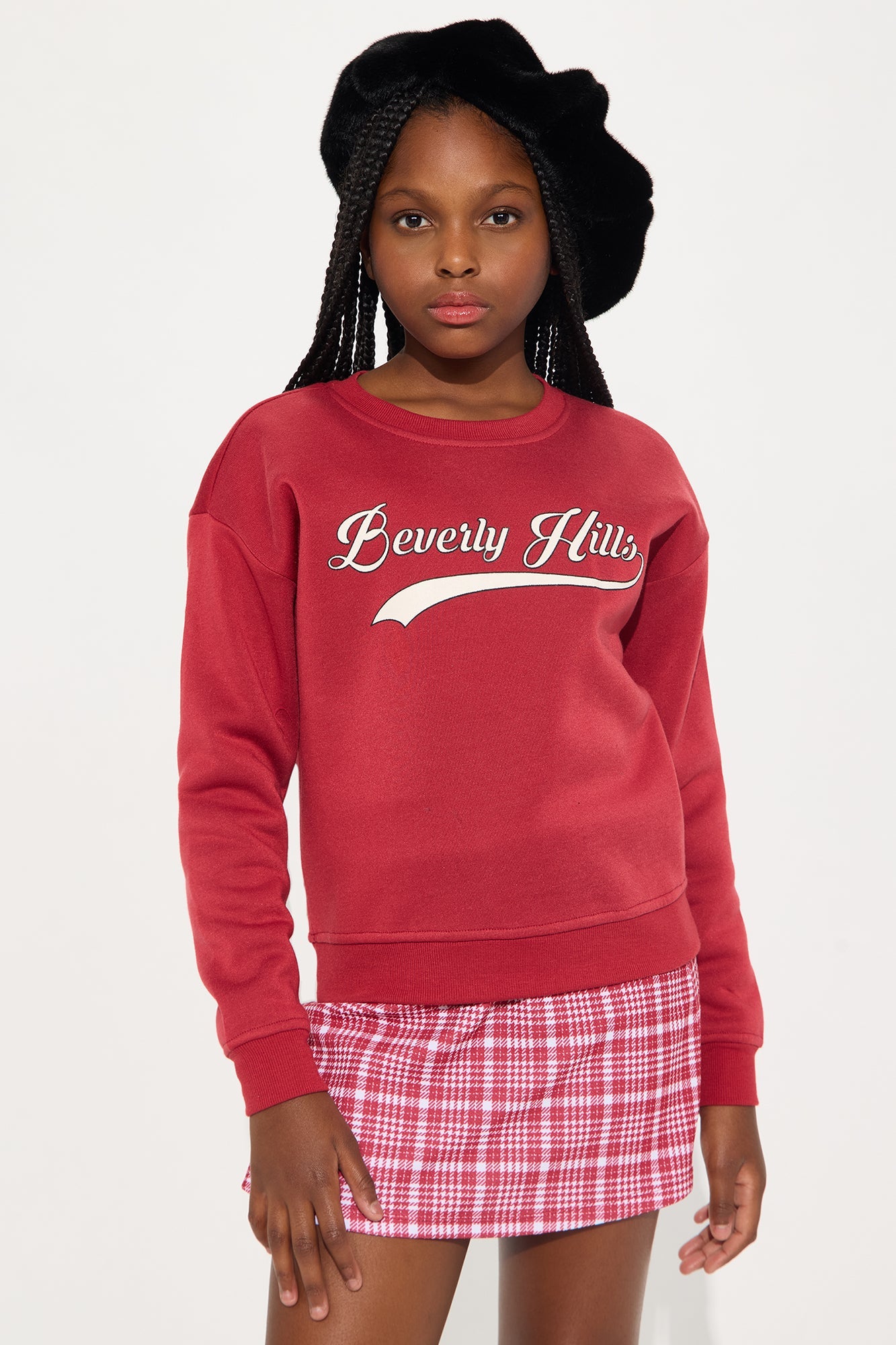 Mini Beverly Hills Baby Sweater And Skort Set - Red/combo