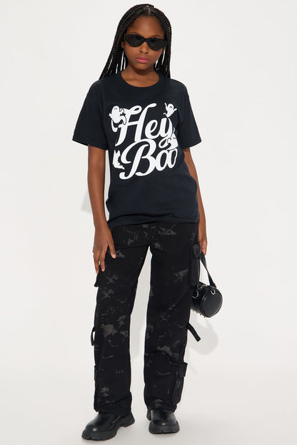 Mini Hey Boo Short Sleeve Tee - Black