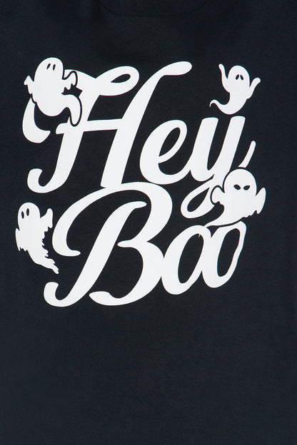 Mini Hey Boo Short Sleeve Tee - Black