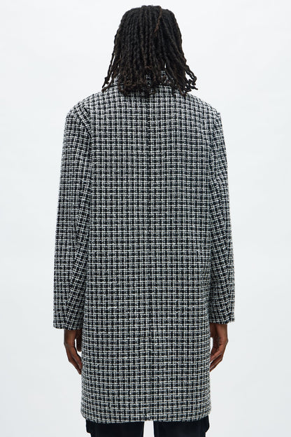Textured Elevated Square Off Car Coat - Black
