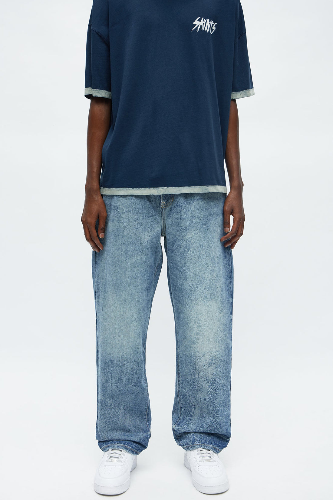 Relaxed Straight Crack The Code Jean - Light Blue Wash