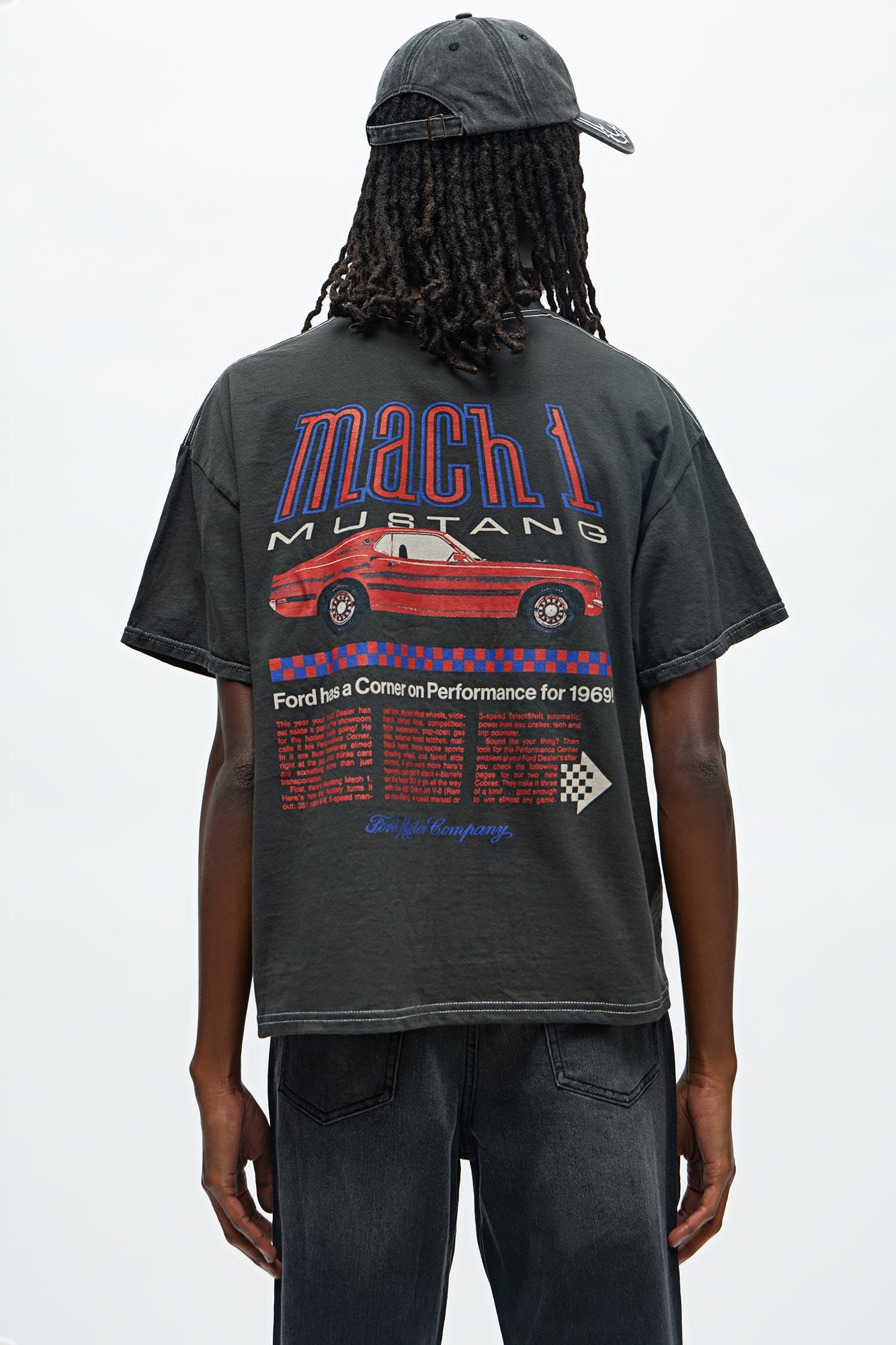 Ford Mach 1 Mustang Boxy Short Sleeve Tee - Black