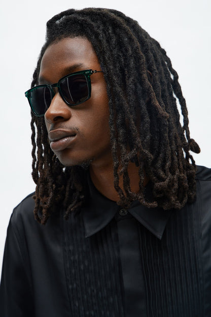 Surreal Colored Lens Square Sunglasses - Black
