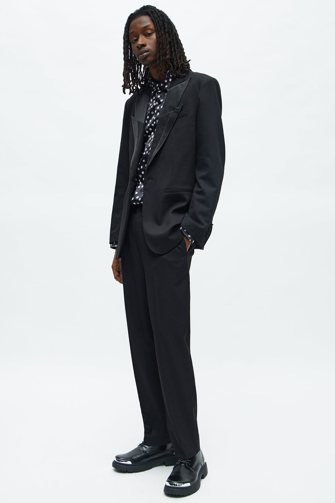 Slim Lafayette Pleated Trouser - Black