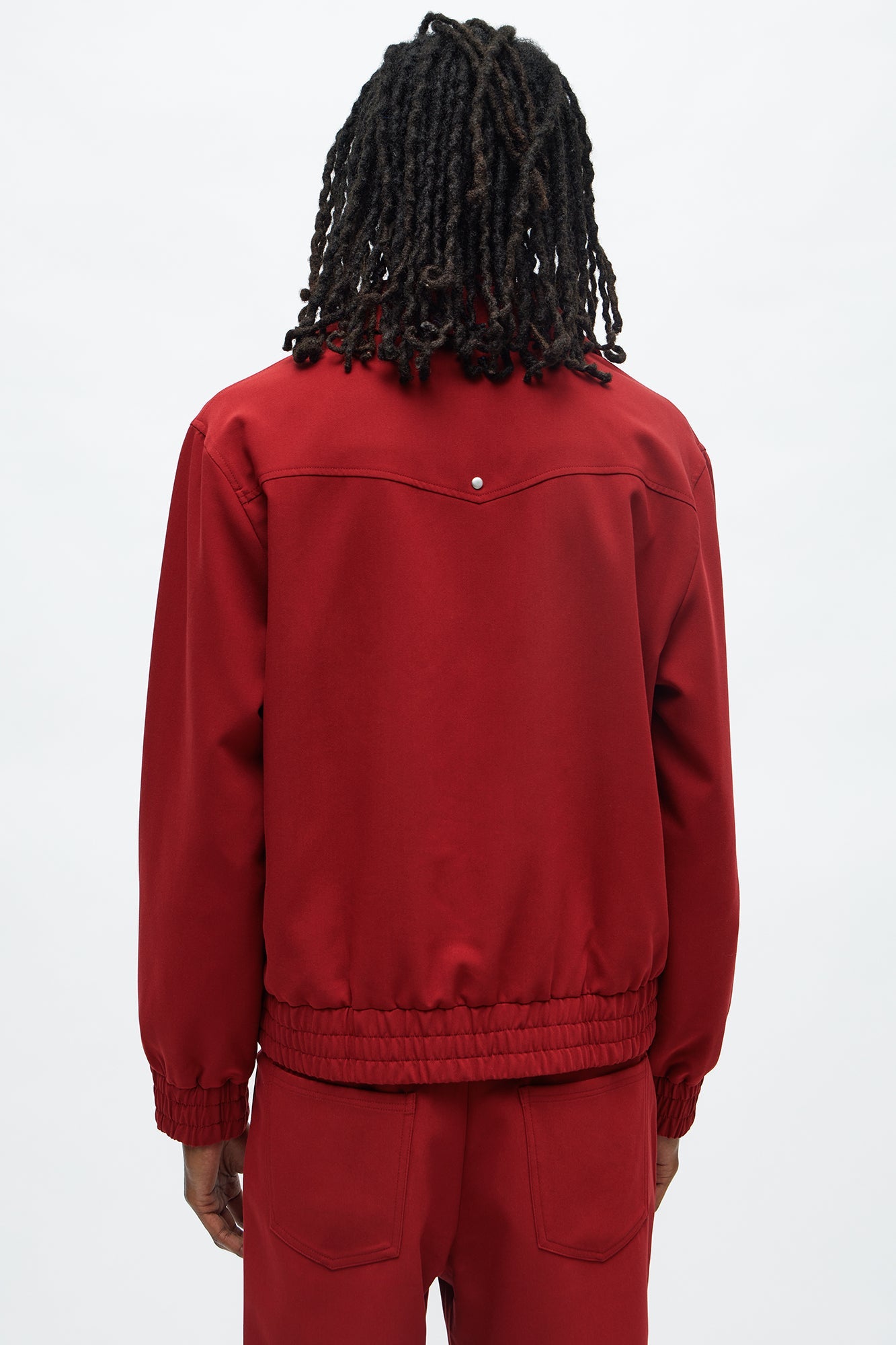 Relaxed Studded New Age Rebel Bomber Jacket - Burgundy