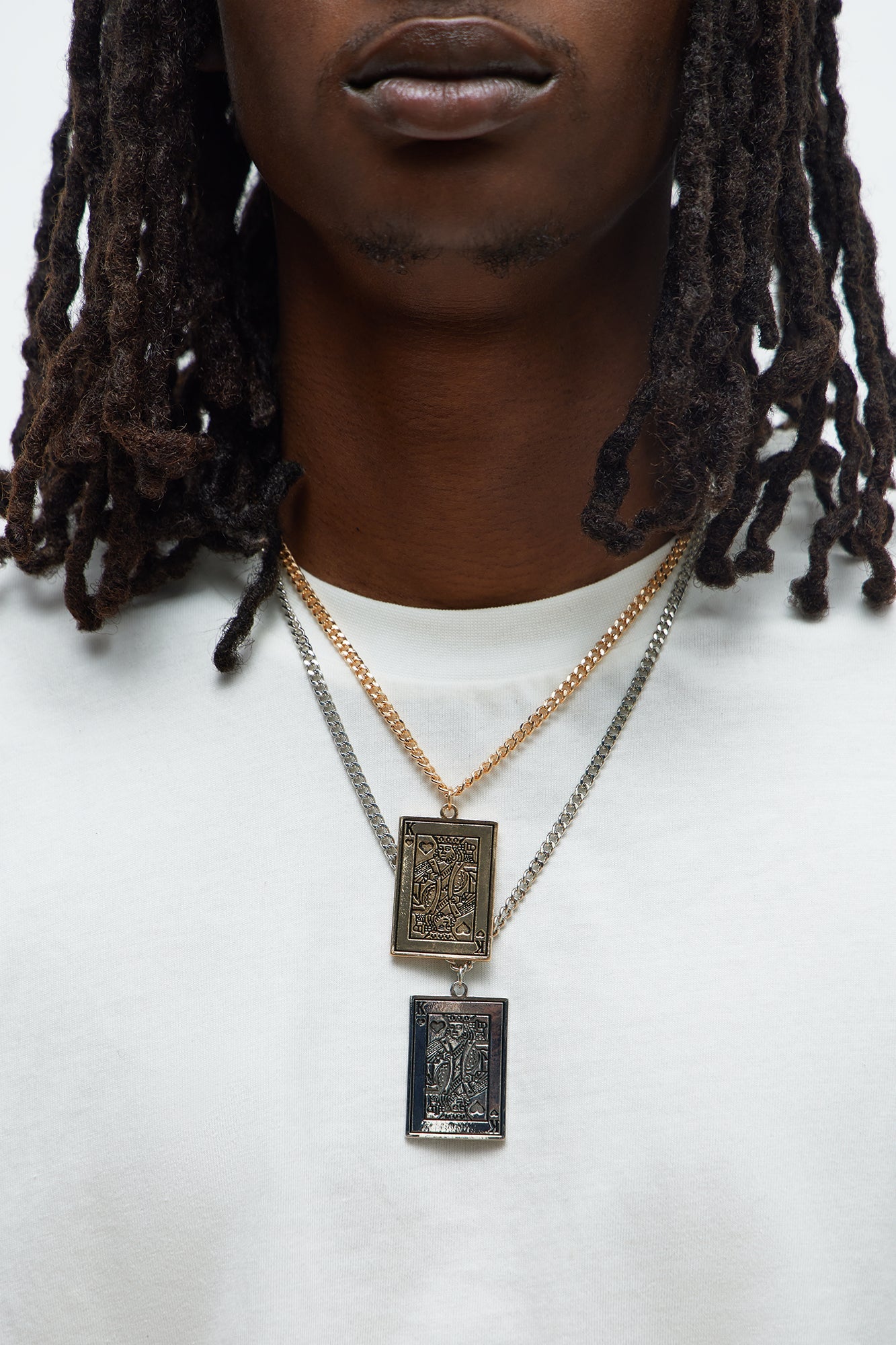Kings 2 Piece Layered Pendant Necklace Set - Gold/combo
