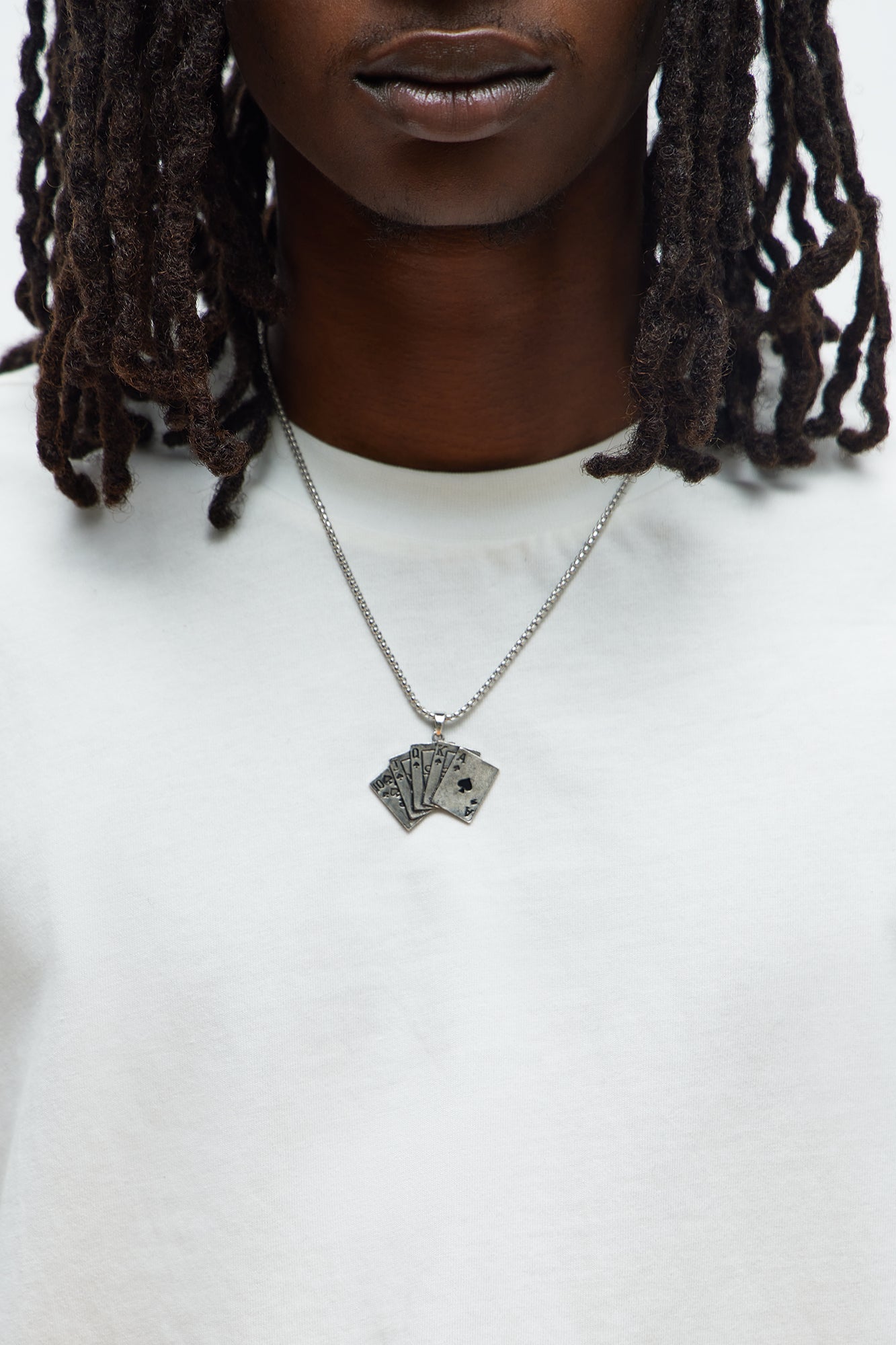 Royal Flush Pendant Necklace - Silver