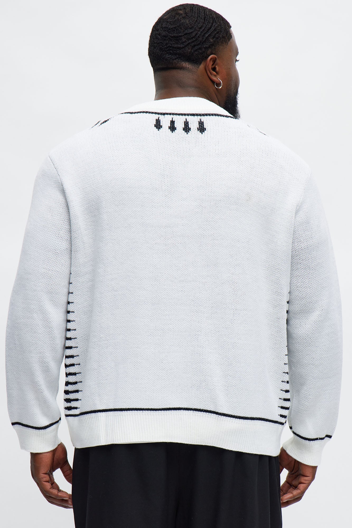 Contrast Detail Cardigan - Cream/combo