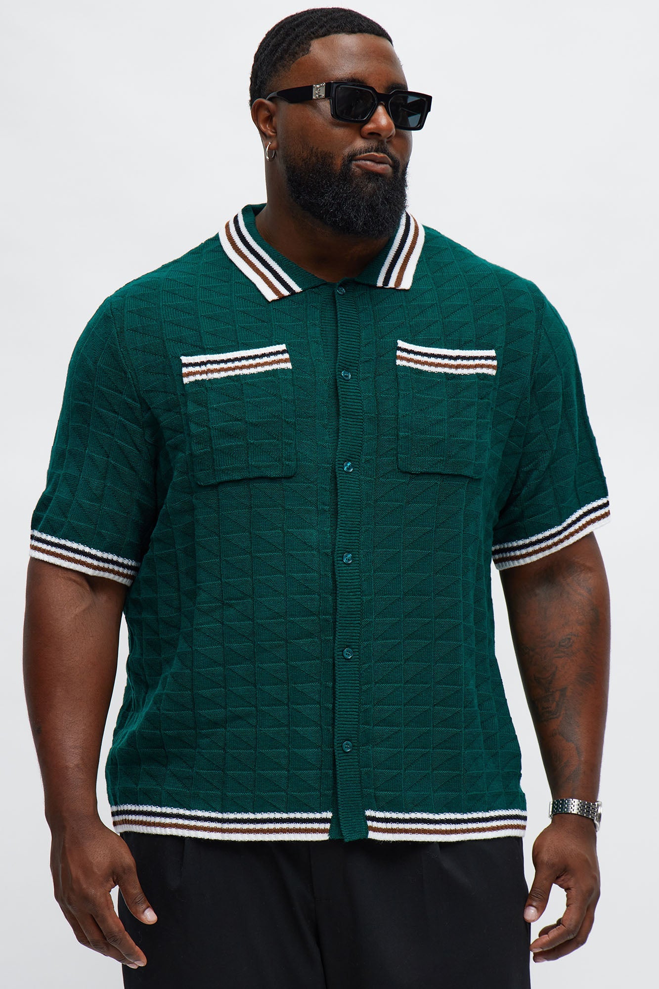 Preppy Life Short Sleeve Button Up - Green