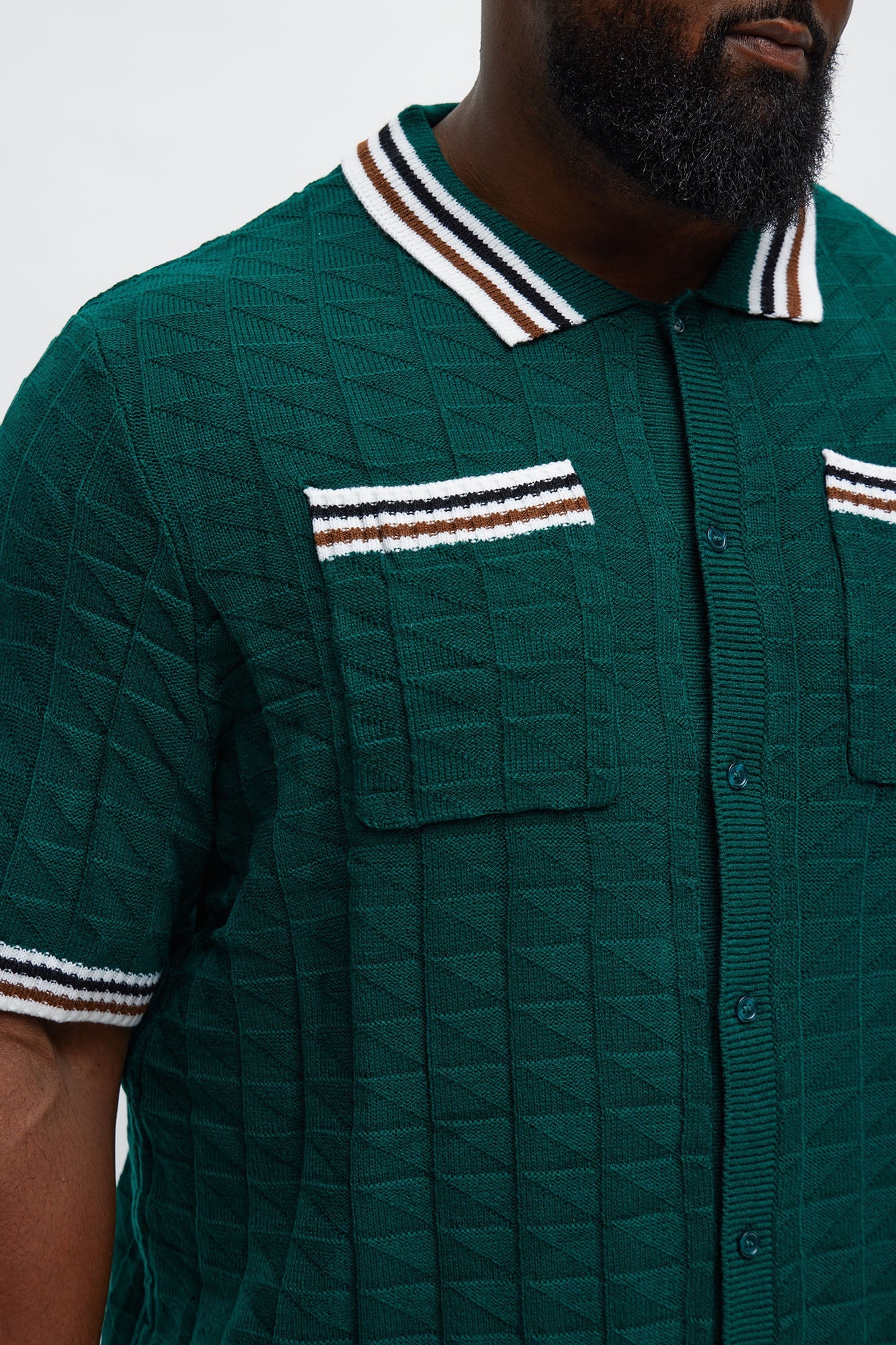 Preppy Life Short Sleeve Button Up - Green
