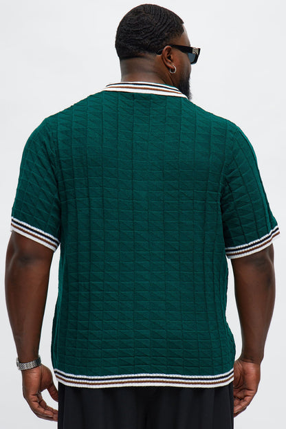 Preppy Life Short Sleeve Button Up - Green