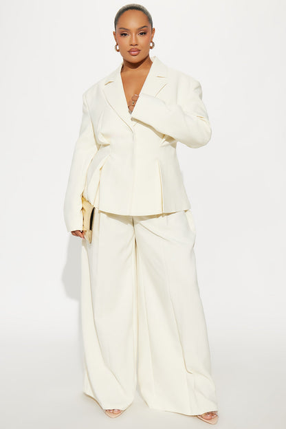 Luxe Living Pleated Trouser Pant 32″ - Ivory