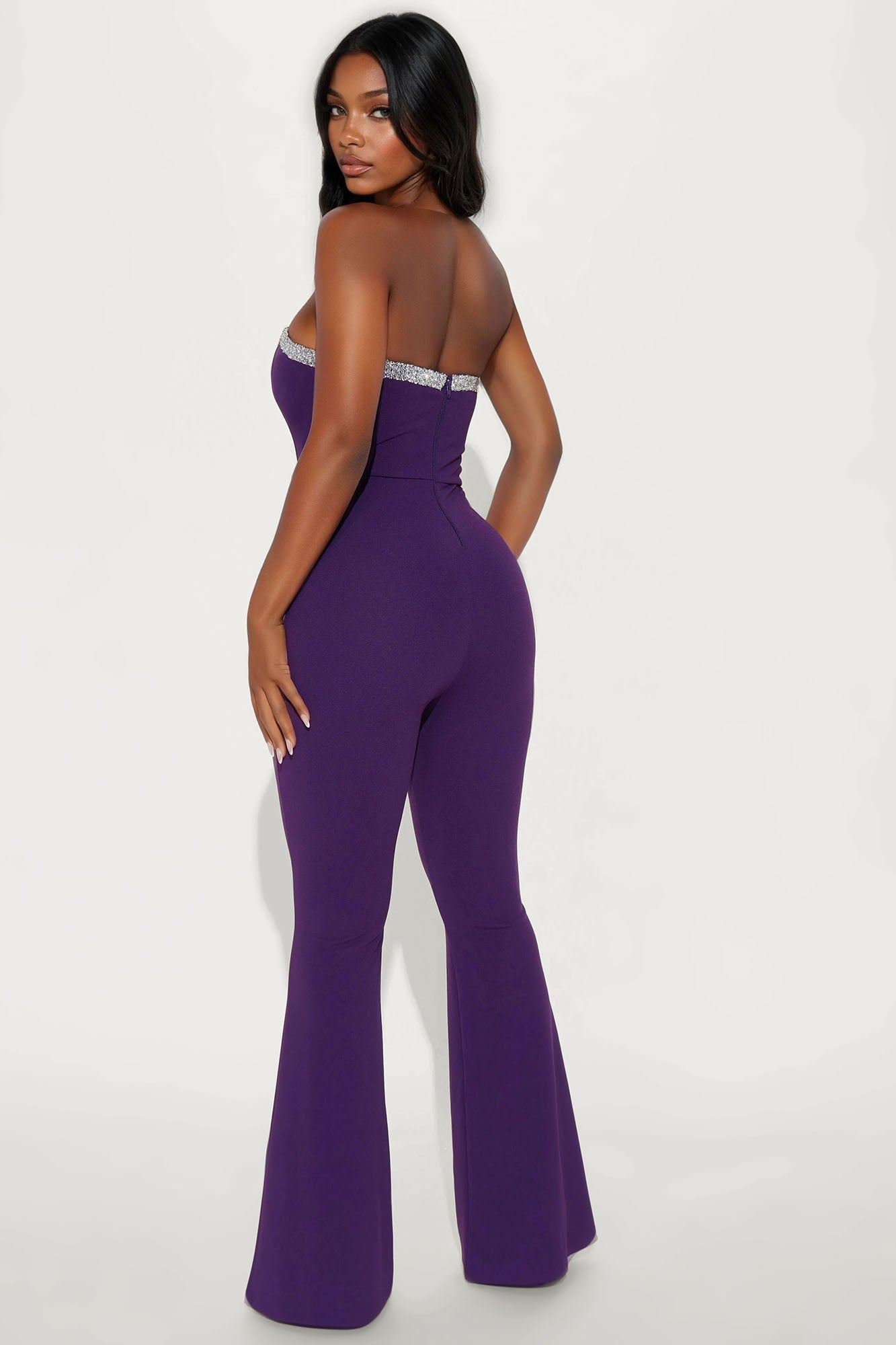Baddie Alert Corset Jumpsuit - Purple