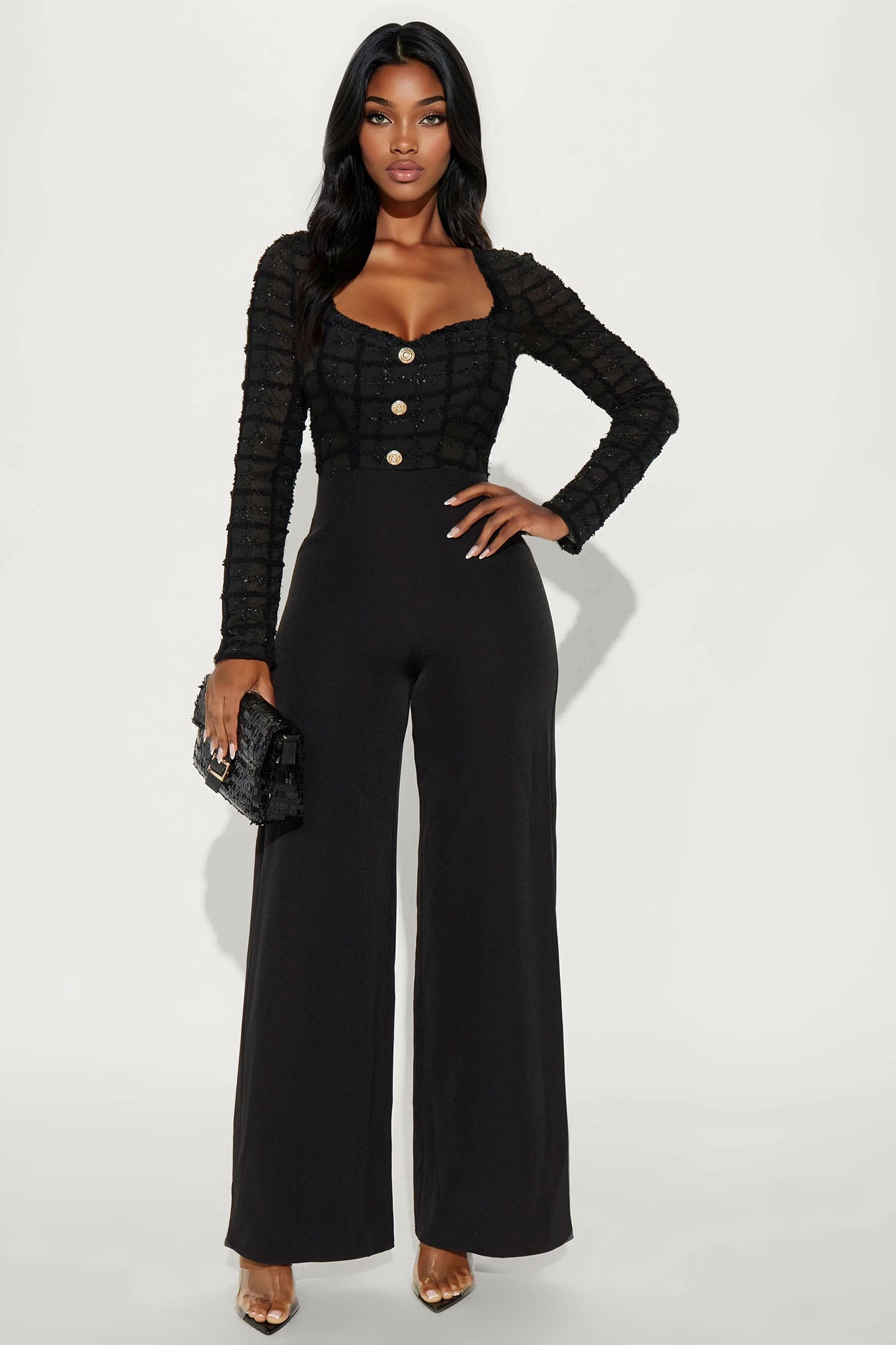 Dominant Aura Wide Leg Jumpsuit - Black