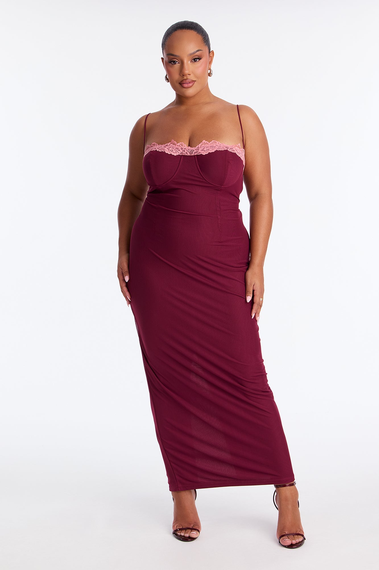 Colette Mesh Maxi Dress - Plum